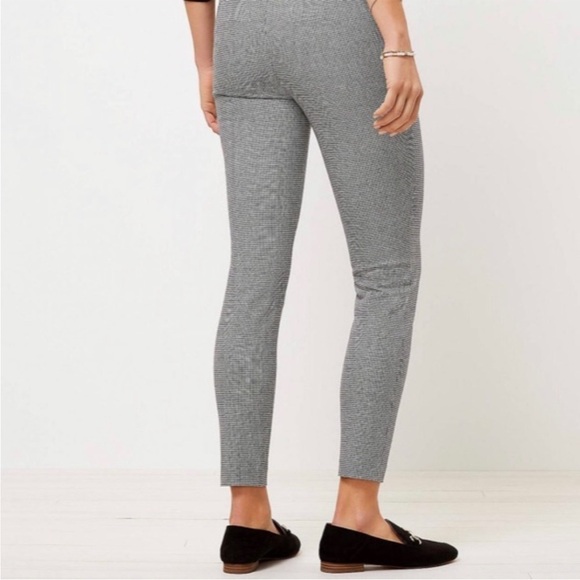 LOFT  High Waist Skinny Side Zip Pant in‎ Puppytooth Sz 18 - Picture 2 of 11
